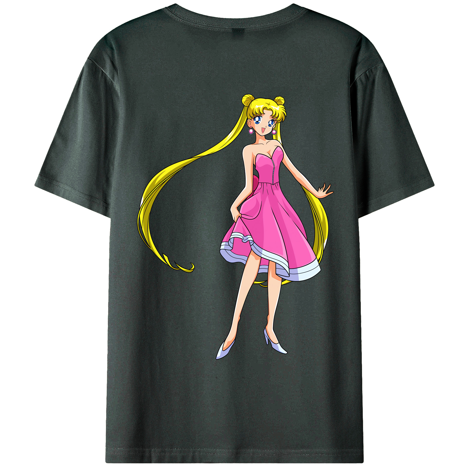 （画像用） 美少女戦士セーラームーン 愛野 美奈子 あいの みなこ Sailor Moon Aino Minako 綿100％ メンズ半袖Tシャツ（バックプリント） 通気性
